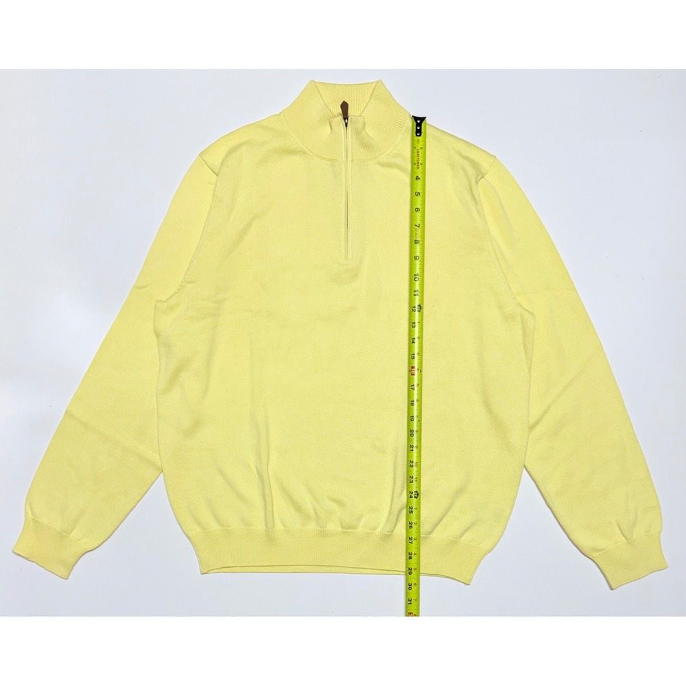 Brooks Brothers Supima Cotton Quarter Zip Sweater XXL Pale Yellow Mens NEW